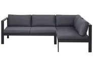 Garten Ecksofa mit Tisch 5-Sitzer MESSINA Metall Schwarz linksseitig_769436