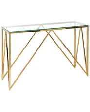 Console Table WESO Tempered Glass Gold_824971