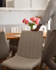 Set of 2 Dining Chairs CALGARY Fabric Off-White_983791
