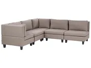 Modular Corner Sofa 5 Seater UNSTAD Fabric Brown Right Hand_924936