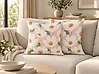Dekokissen 2er Set JATROPHA 45 x 45 cm Baumwolle Rosa Blumenmuster
