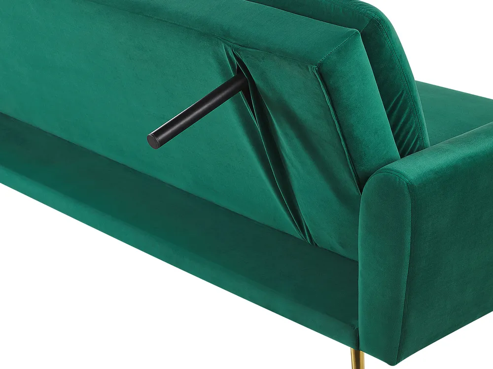 Sofa Bed 3 Seater VETTRE Velvet Dark Green_787944