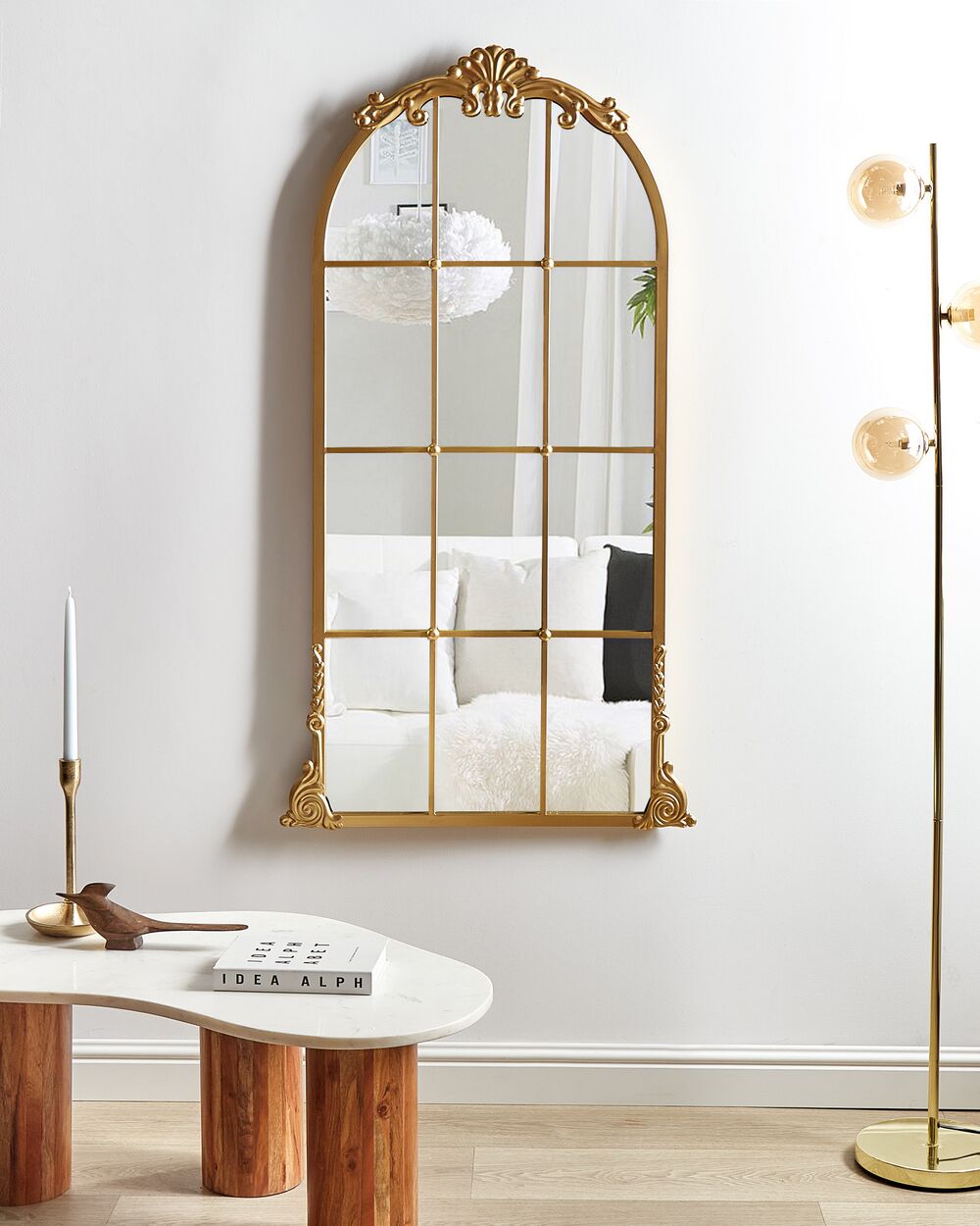 Wandspiegel NOIDAN 66 cm 124 cm Metall Gold