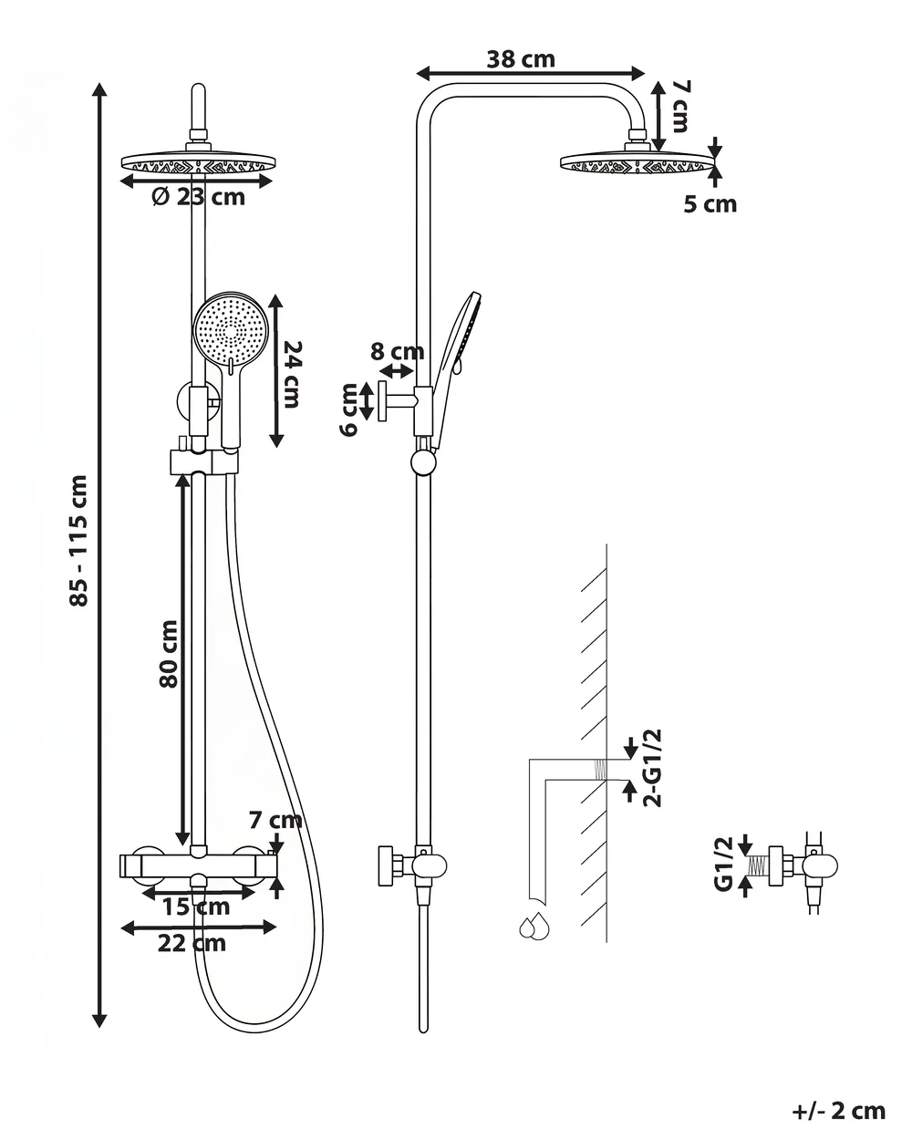 Mixer Shower Set with Rainshower CATAMARCA Black_1000229