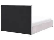 Bett mit Stauraum QUIBERON Chenillegewebe Taupe 140 x 200 cm_1023197