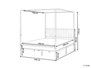 Himmelbett Metall MIRABEAU 140 x 200 cm Schwarz_1033517