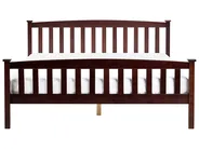 Bed Pine Wood GIVERNY 160 x 200 cm (EU King Size) Dark Brown_979210