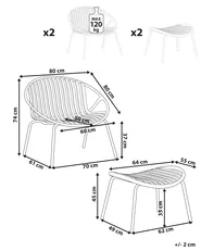 Gartenstuhl 2er Set CASPERIA mit Fußstütze Grün_1032362