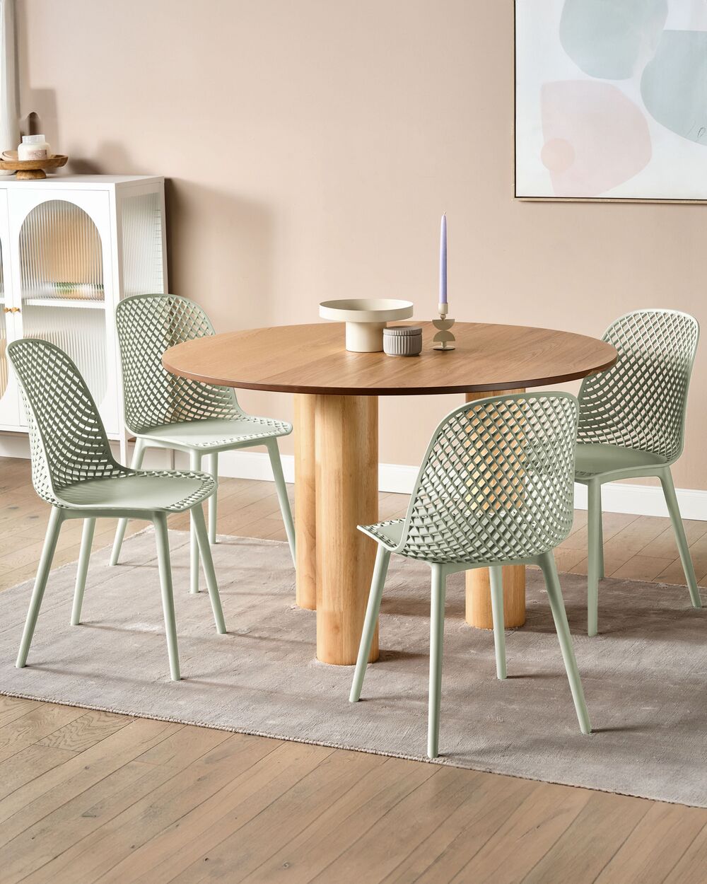 Set of 4 Dining Chairs EMORY Light Green
