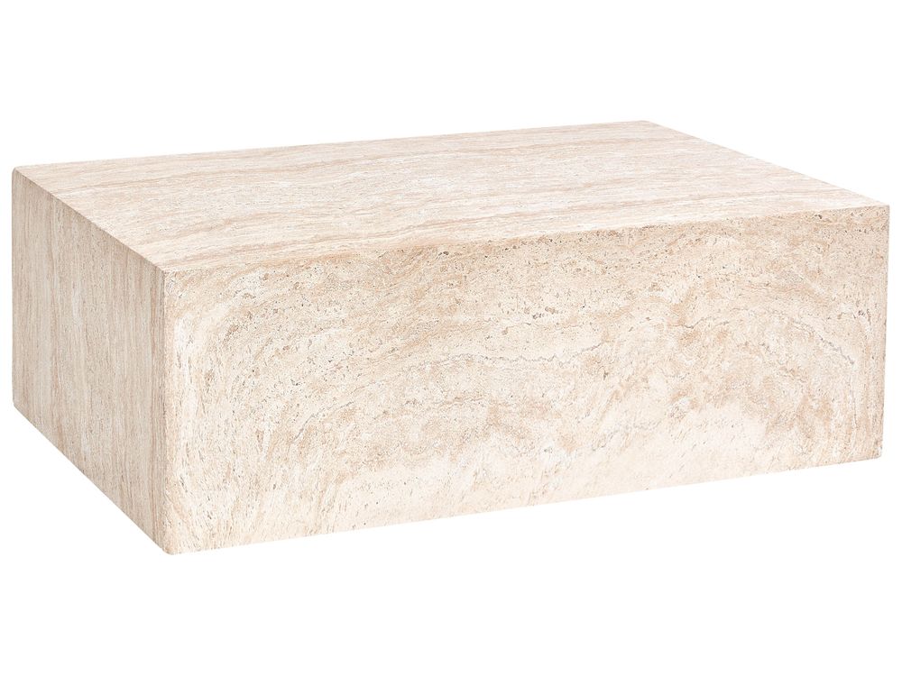 Couchtisch NOBRES 90 cm 66 cm Travertinoptik
