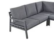 Garten Ecksofa mit Tisch 5-Sitzer VIZZINI Metall Grau_798486