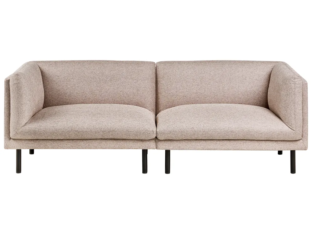 Sofa 3-Sitzer VORGOD Stoff Hellbraun