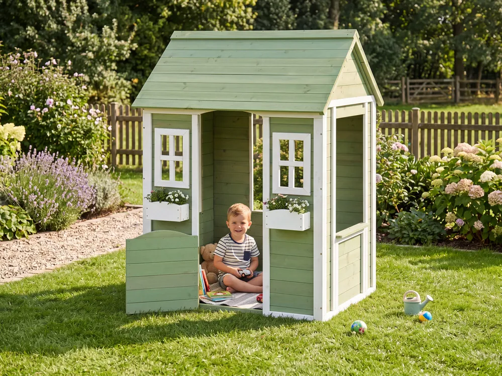 Garden Playhouse SAURIS Fir Wood Green