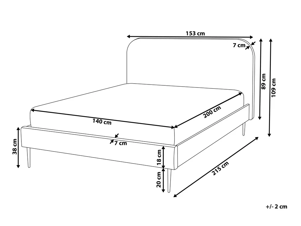Bett mit Lattenrost Samtstoff FLAYAT 140 x 200 cm Gelb_768463