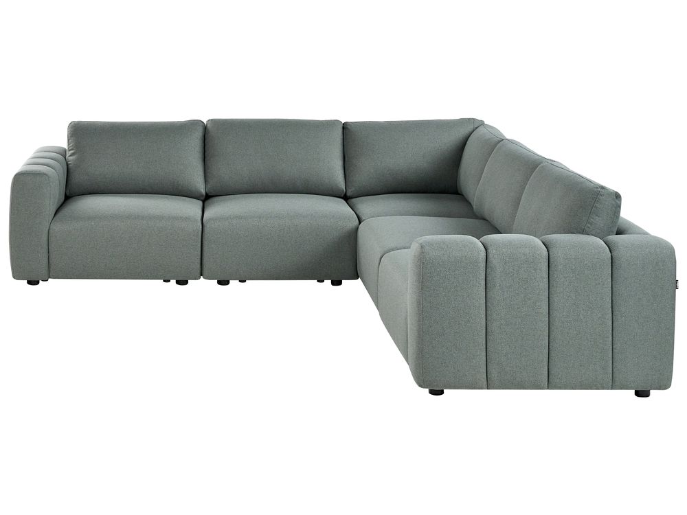 Modul Ecksofa 5-Sitzer KIVVIK Stoff Grün linksseitig