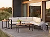 Garden Corner Sofa with Table 5 Seater MESSINA Grey/ Beige Left Hand