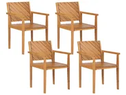 Gartenmöbel Set 4-Sitzer BARATTI Akazienholz Braun_868998