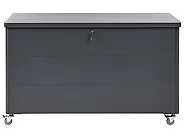 Aufbewahrungsbox KYMI 136 cm 55 cm Metall mit Rädern Dunkelgrau_1173668