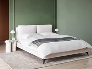 Bett mit Lattenrost Bouclé MELLE 160 x 200 cm Cremeweiß_965647