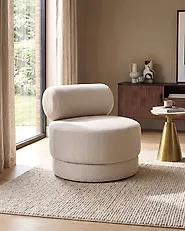 Drehsessel KARVIA  Stoff Hellbeige_1165204