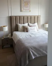 Schlafzimmer Set SEZANNE Samtstoff Taupe 160 x 200 cm_1167980