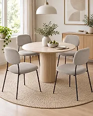 Esszimmerstuhl 4er Set RILEY Stoff Taupe_1173732