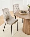 Esszimmerstuhl 2er Set AVENIR Samtstoff Beige