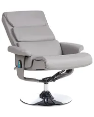 Massage Chair LEGEND with Footstool Faux Leather Grey_698045