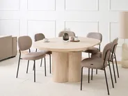 Ausziehbarer Esstisch MORAINE Travertinoptik 120/160 cm 120 cm_1002754