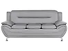 Sofa 3-Sitzer LEIRA Kunstleder Grau