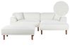 Ecksofa 3-Sitzer HOLT mit Ottomane Bouclé Weiß linksseitig