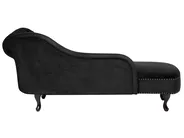 Rechtsseitige Chaiselongue NIMES Samtstoff Schwarz_712532