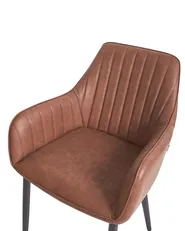 Set of 2 Dining Chairs WELLSTON Faux Leather Brown_939030