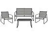 Lounge Set mit Tisch 4-Sitzer BARREA Metall Grau