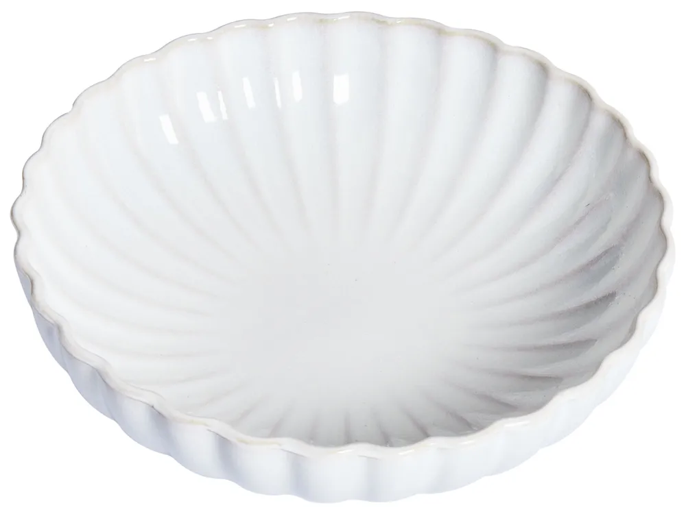 Set of 8 Deep Plates NETTLE Stoneware Off-White_986489