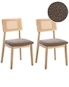 Esszimmerstuhl 2er Set EMBAR Holz Hellbraun / Taupe