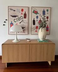 Sideboard mit 4 Türen DELORAINE Hellbraun_1154089
