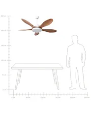 Deckenventilator mit Licht BARBET mit Fernbedienung LED Hellbraun_1032027