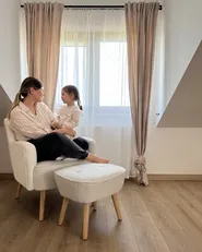 Sessel TUMBA mit Fußstütze Bouclé Weiß_920981