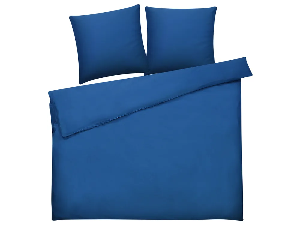 Bettwäsche-Set HARMONRIDGE 220 x 240 cm Baumwollsatin Dunkelblau_815031