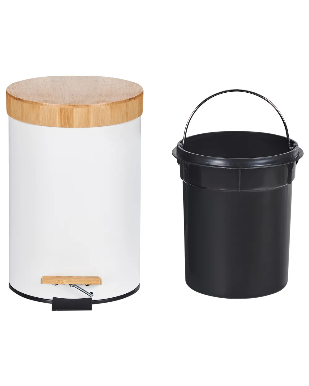 Set of 2 Pedal Waste Bins 3 L ECOSMART Metal White_992910