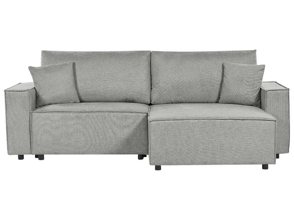 Eckschlafsofa KARILA mit Stauraum Stoff Grau linksseitig