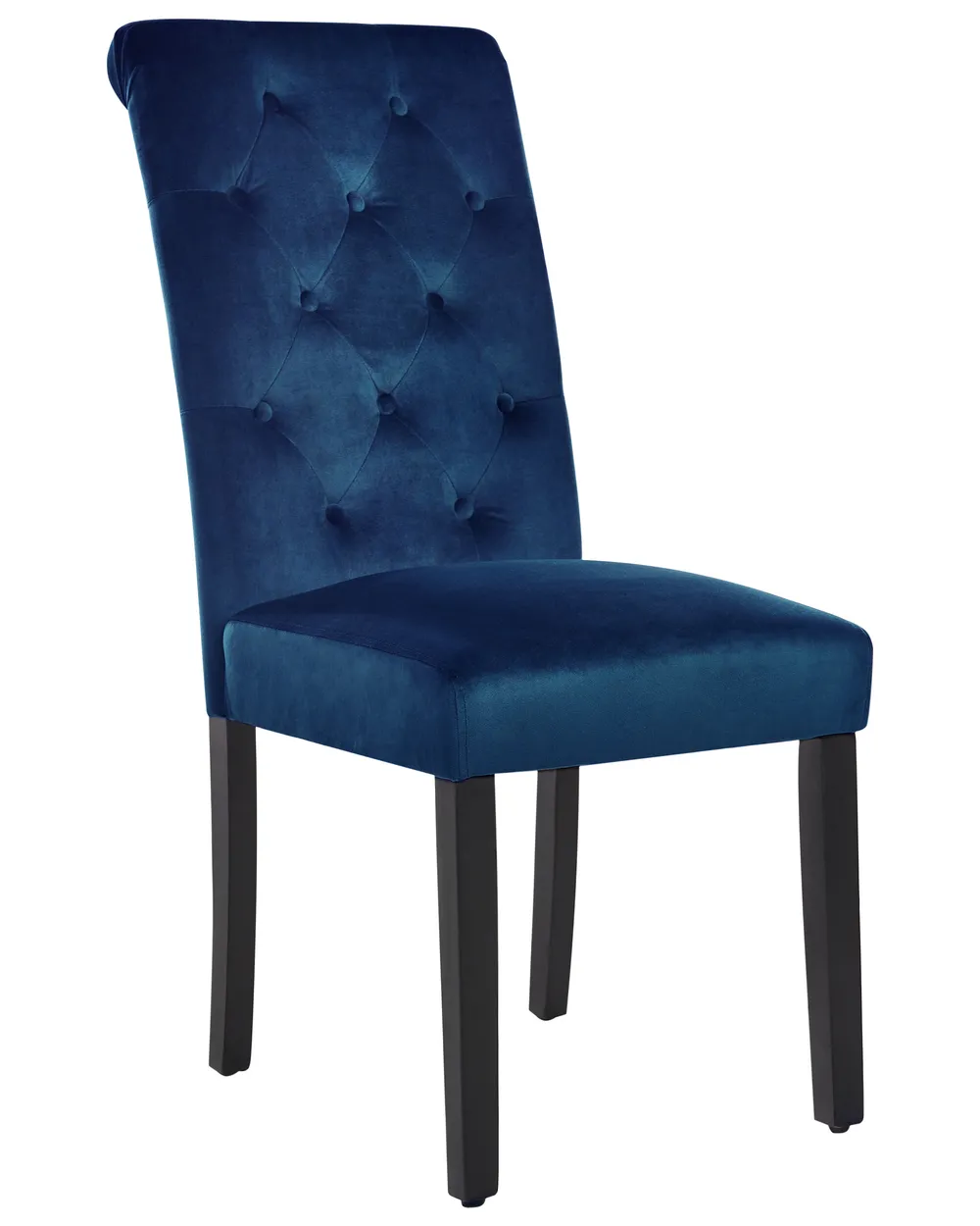 Set of 2 Dining Chairs VELVA Velvet Dark Blue_949773