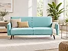 Schlafsofa 3-Sitzer SENJA Samtstoff Hellblau