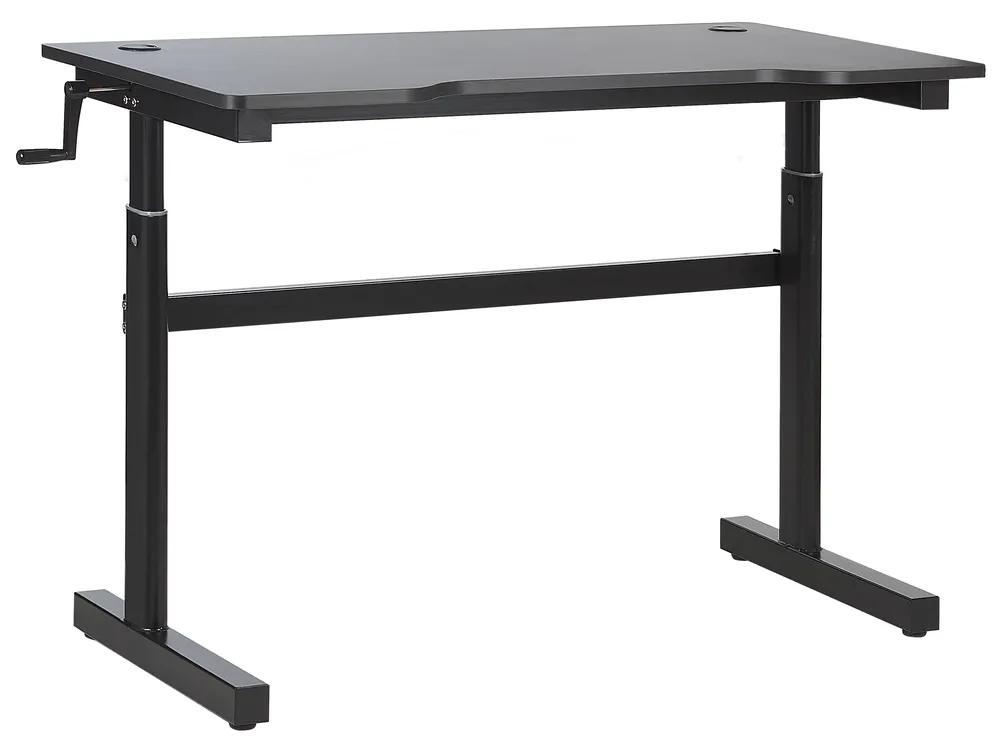 Gaming-Tisch manuell höhenverstellbar DURBIN 120 cm 60 cm RGB LED Schwarz_795727