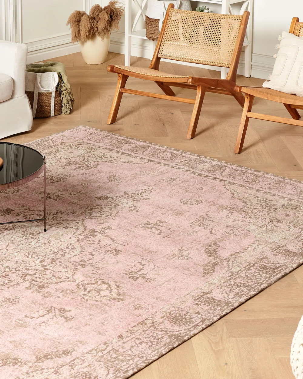 Cotton Area Rug Pink MATARIM Various Sizes