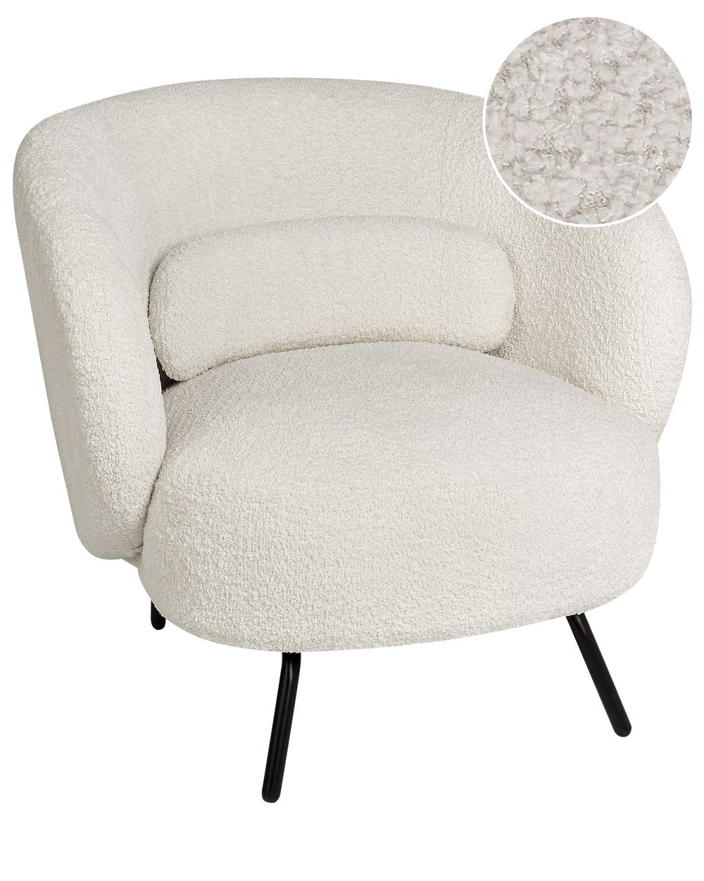 Fauteuil MAKELA Bouclé Gebroken wit