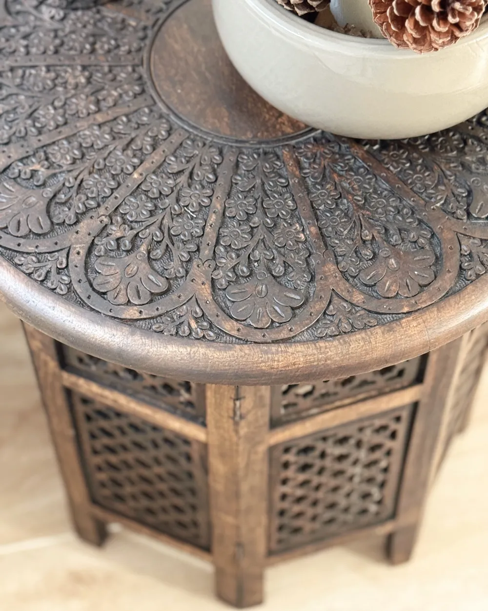 Side Table KUMALI Mango Wood Brown_1041698