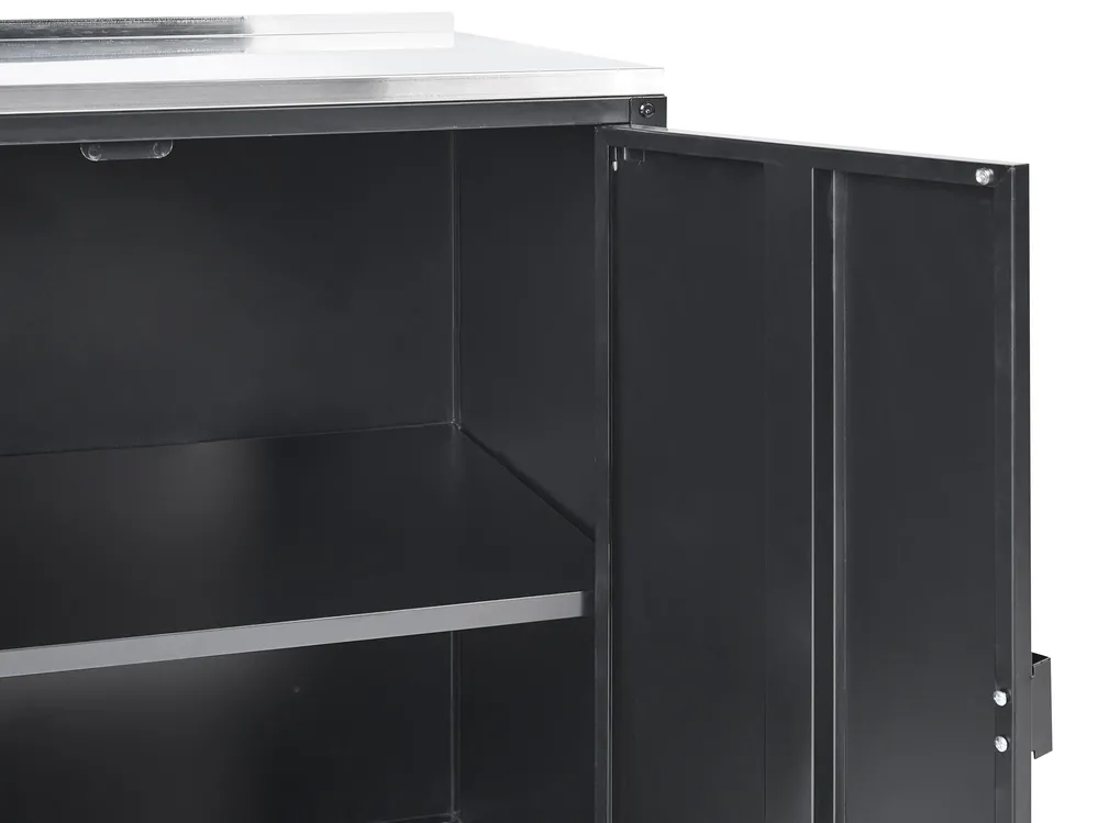 Outdoor-Küche 4er Set mit Spüle VILAMA Schwarz Metall_872631
