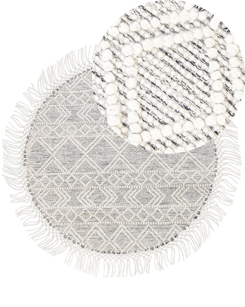 Teppich BULDAN Grau ø 140 cm Wolle